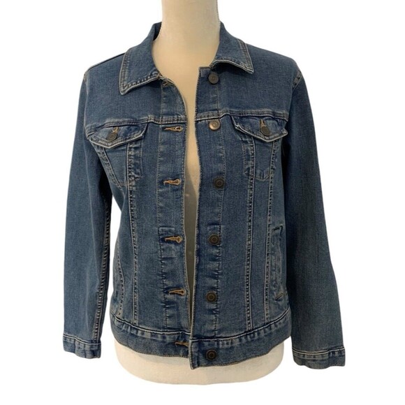Time And Tru Denim Jacket Women's Size Small (4-6) Blue Med Wash Stretch New! - Picture 1 of 16